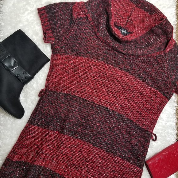 ELEMENTZ Striped Mock Neck Shimmer Sweater Dress size S - Picture 1 of 6
